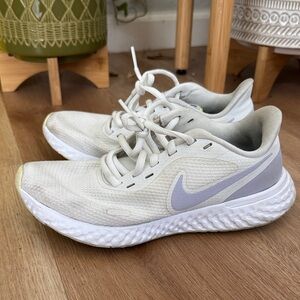 Nike revolution Women's Cream and Gray Sneakers